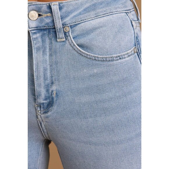 FREE PEOPLE Havana Blue Split Hem High Rise Jeggings Jeans Sz 27 NEW with tags - Picture 4 of 5